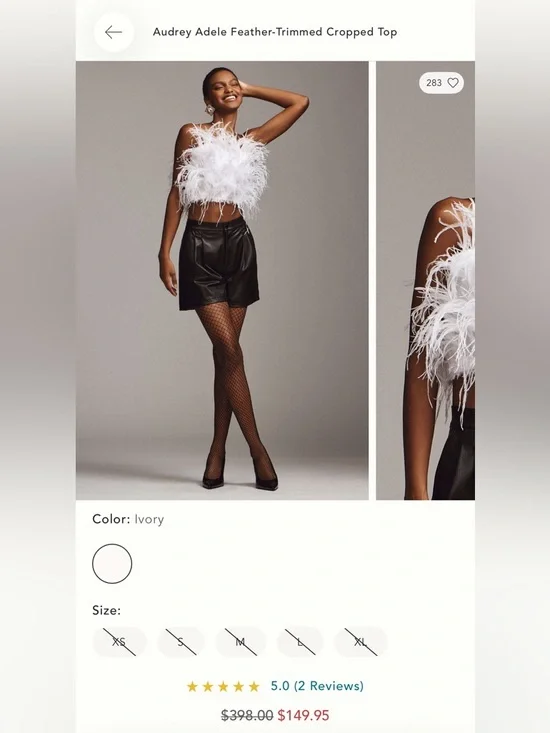 Audrey Adele Feathered Top - Picture 3 of 3